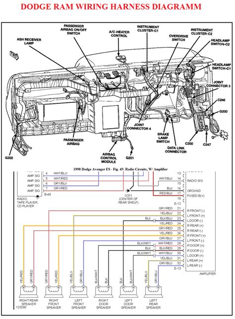 2002 dodge ram 1500 door wiring harness 